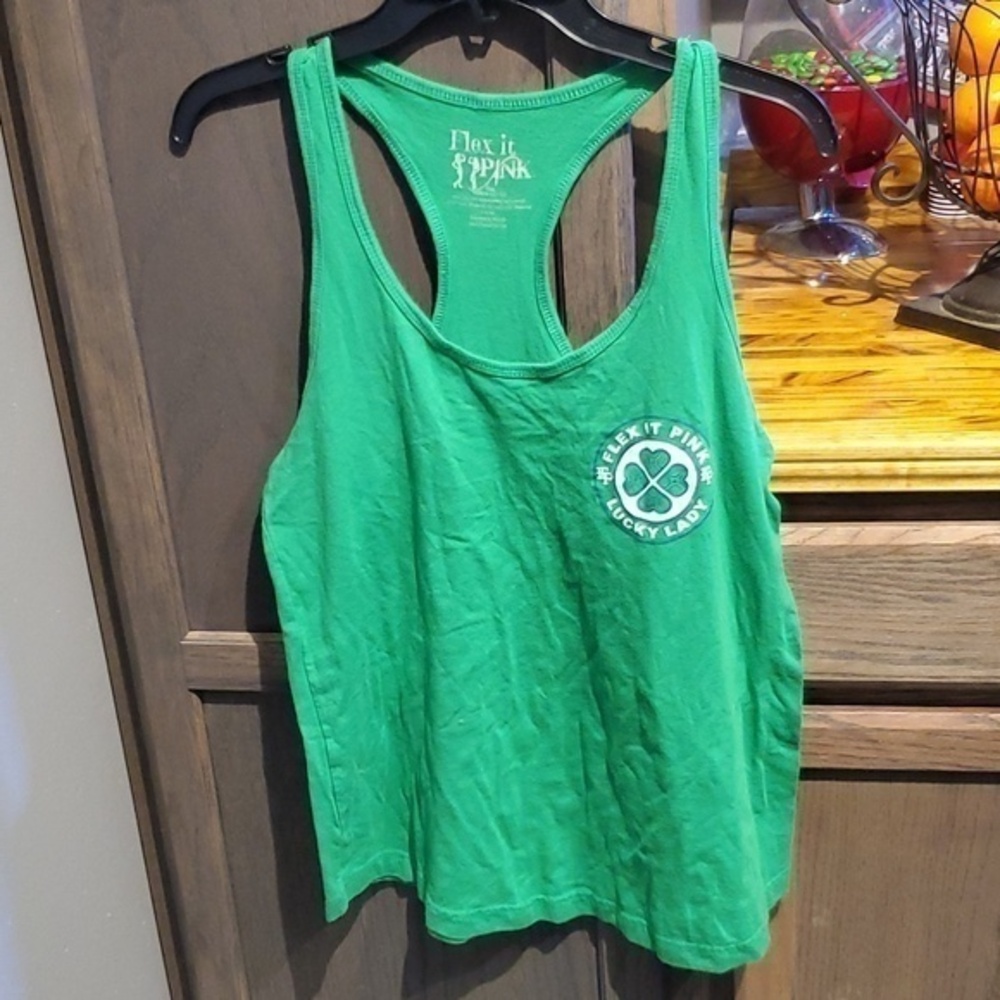🐻     Flex It Pink Lucky Lady Tank Top Size Extra Loved